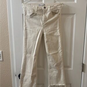 Zara Women's Beige Flare Jeans